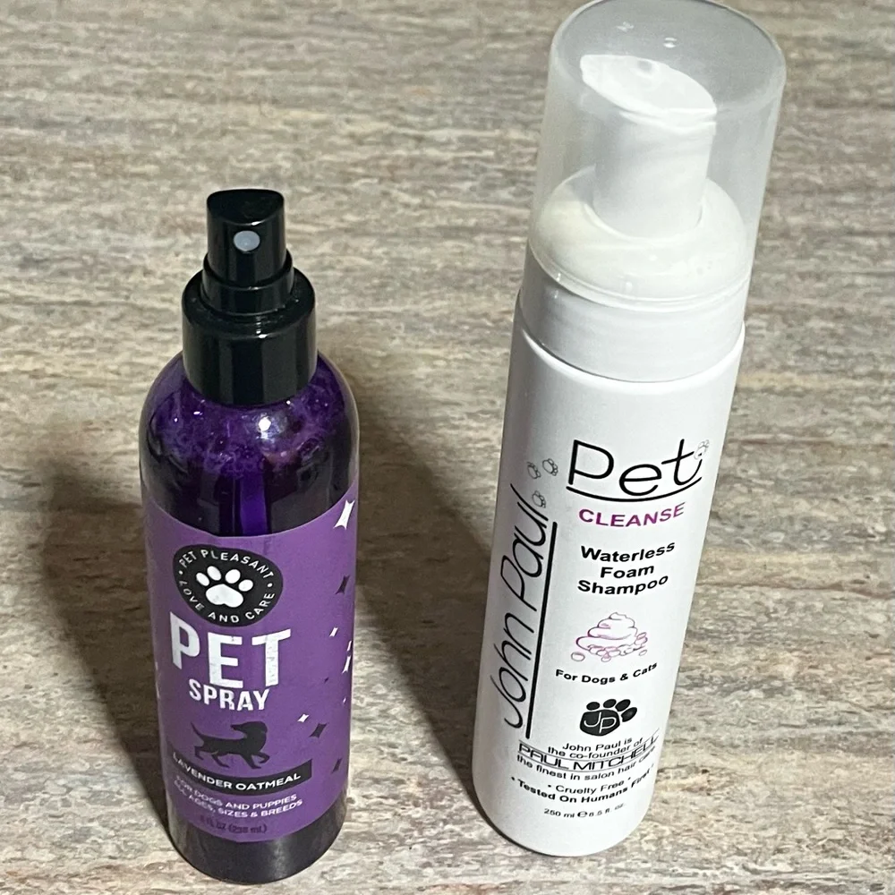 New John Paul pet cleanse waterless shampoo for pets & Lavender Oatmeal spray